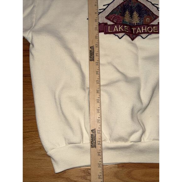 VTg 90s Lake Tahoe Ski Sweatshirt Womens Crewneck Pullover Size Large ? USA Made - Picture 8 of 10